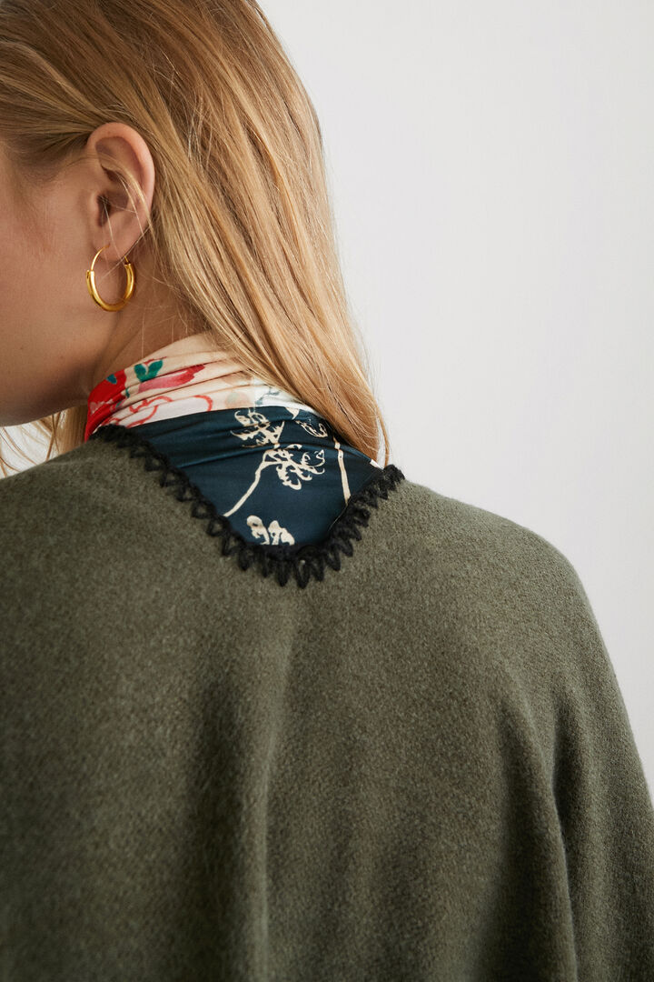 Embroidered long poncho | Desigual