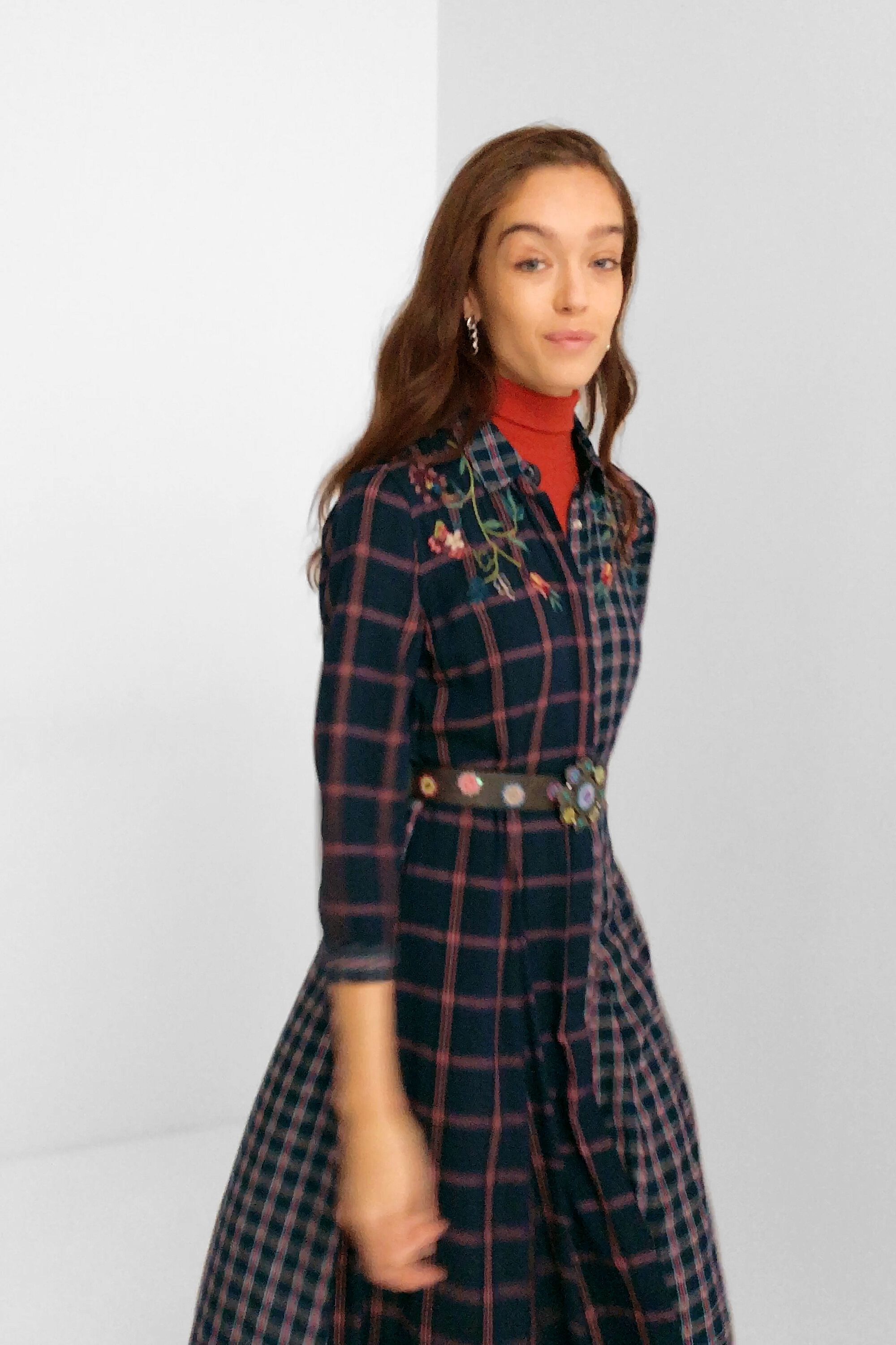 Tartan long shirt dress | Desigual.com