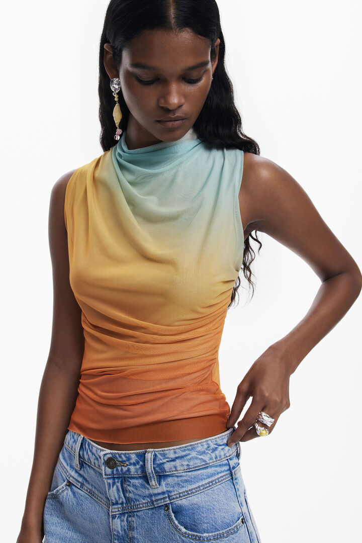 Camiseta drapeado atardecer | Desigual