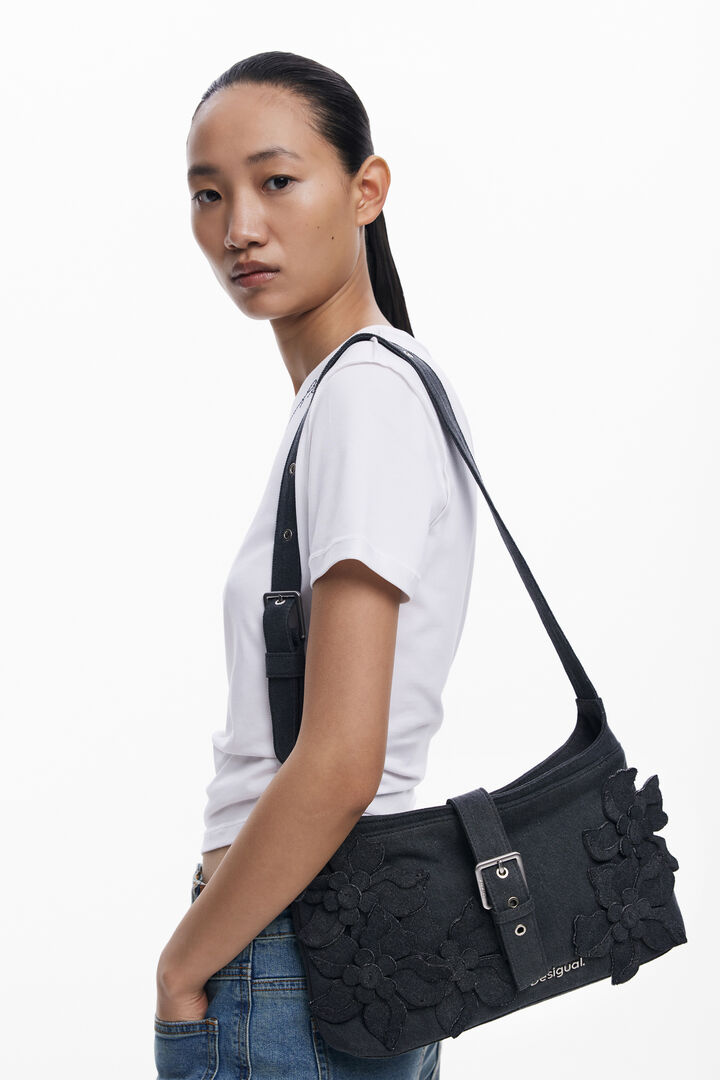 Medium bag with floral patch | Desigual
