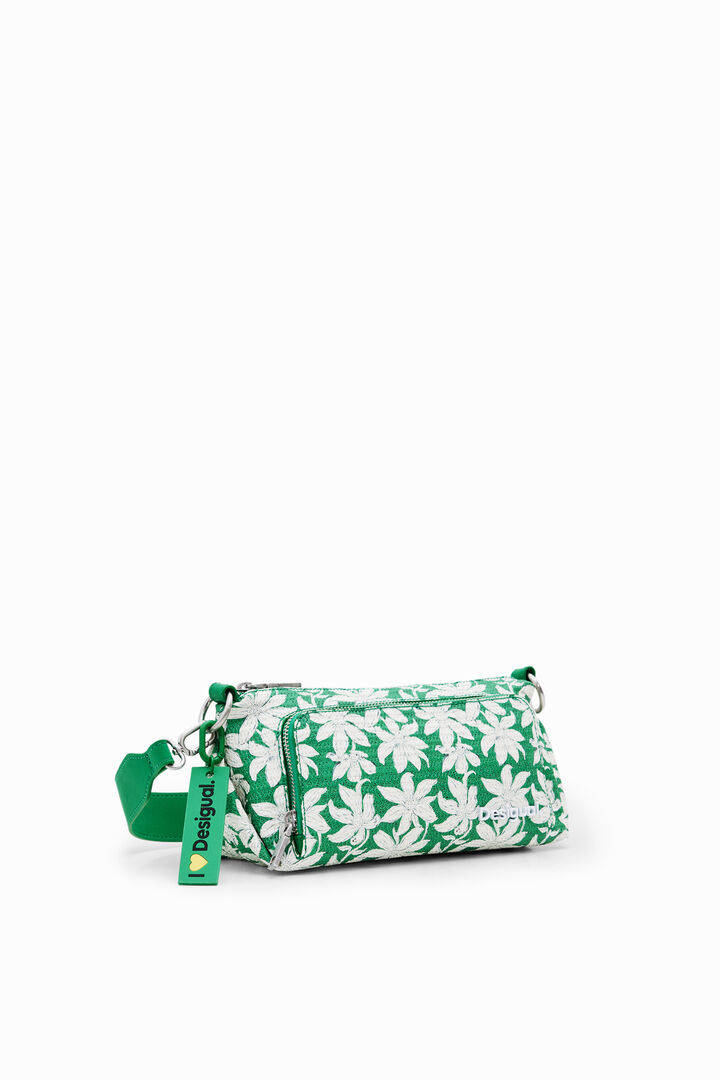 S textured floral crossbody bag