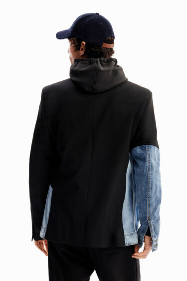 Bimaterial denim blazer | Desigual