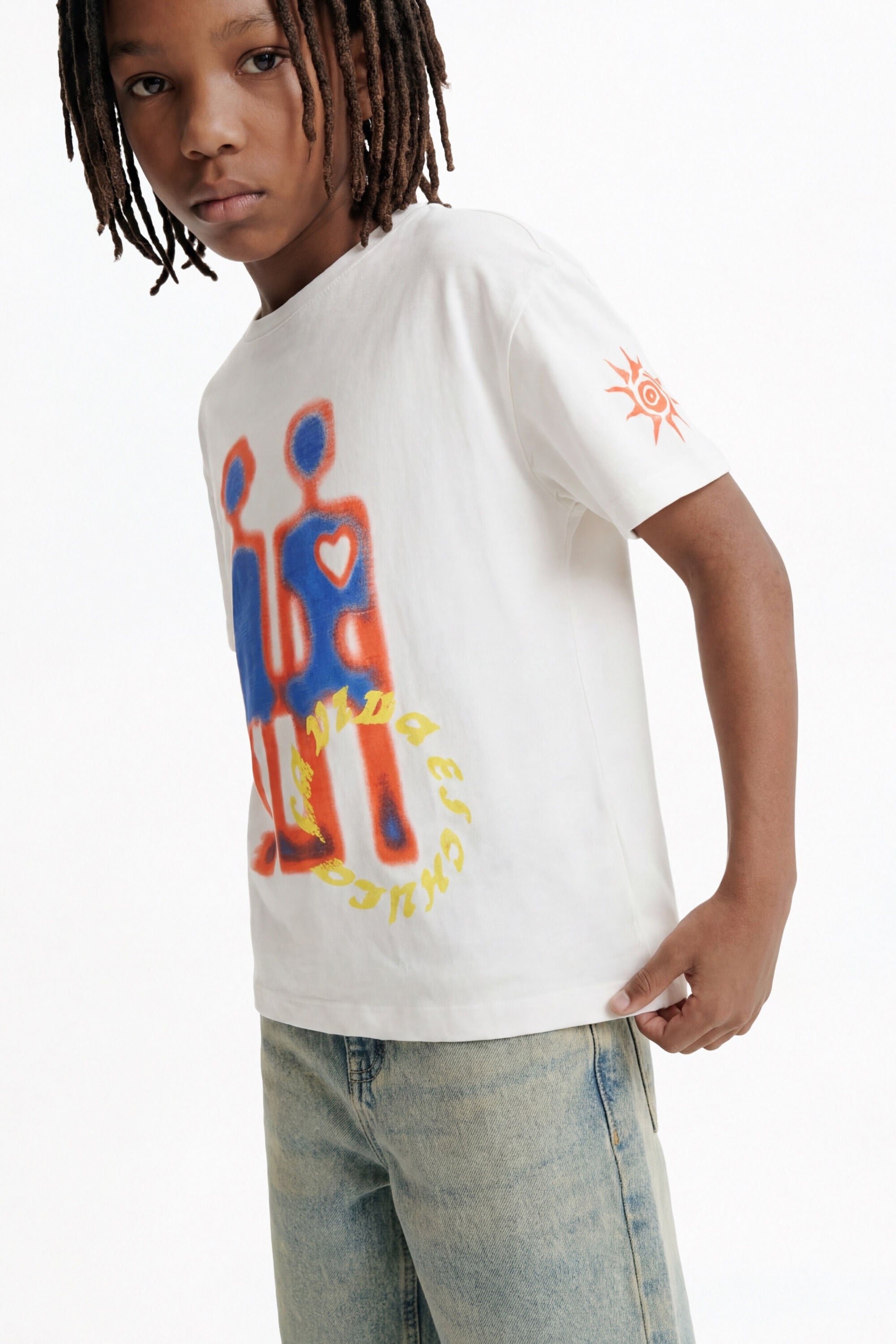 Printed T-shirt with robots - WHITE - 5/6