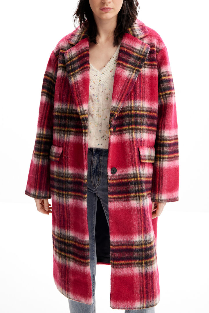 Plaid wool coat | Desigual