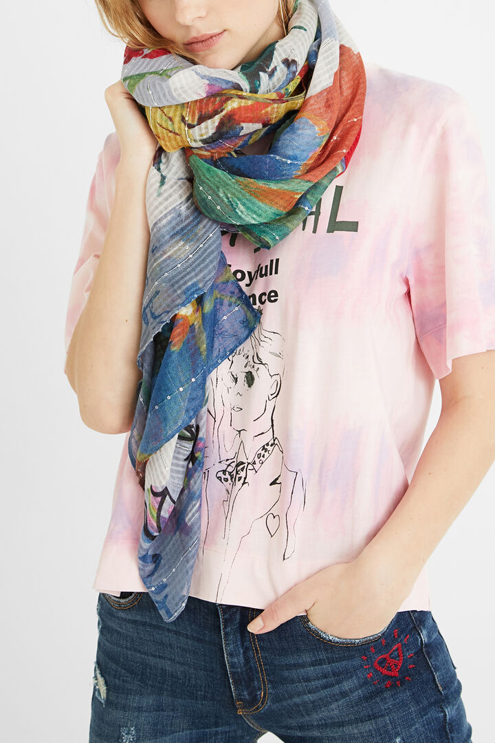 Rectangular foulard patch tropical | Desigual