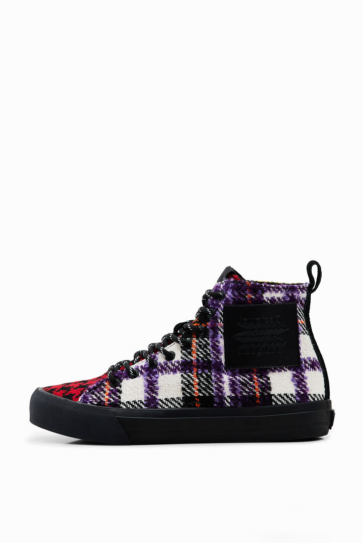 Tartan high-top sneakers