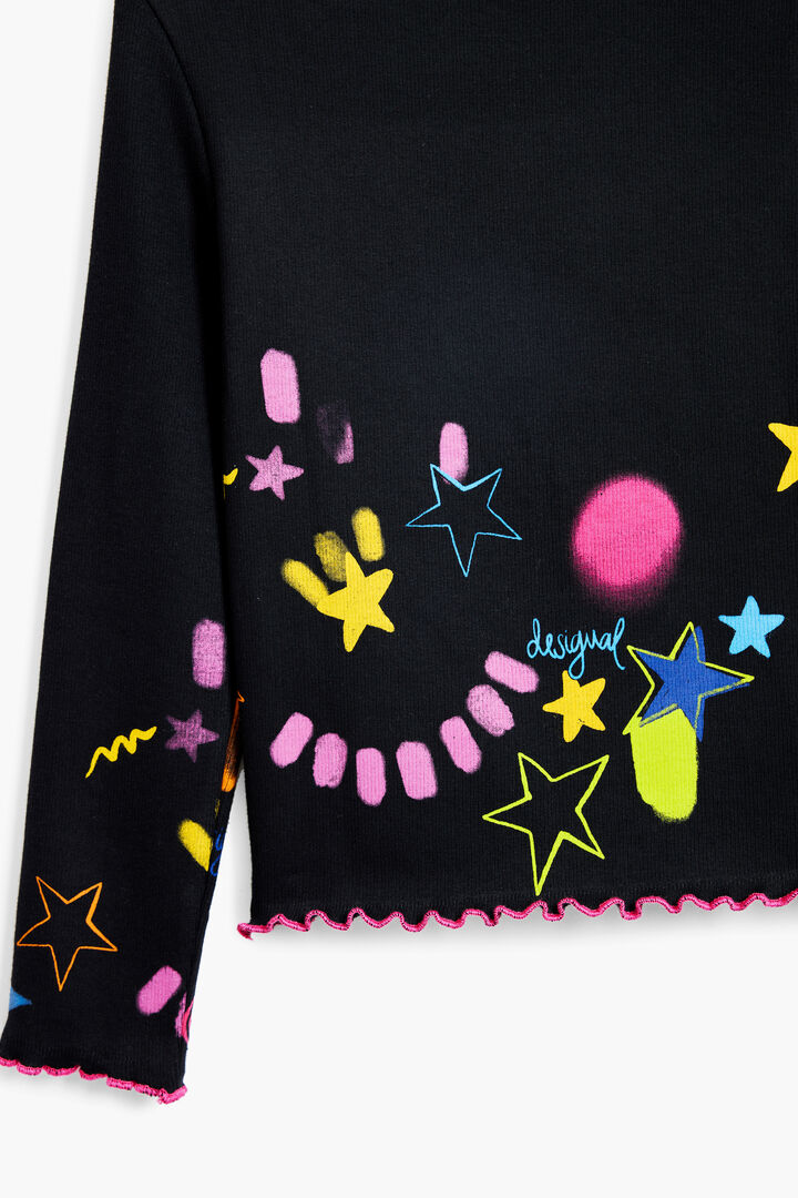 Rib T-shirt with neon designs | Desigual
