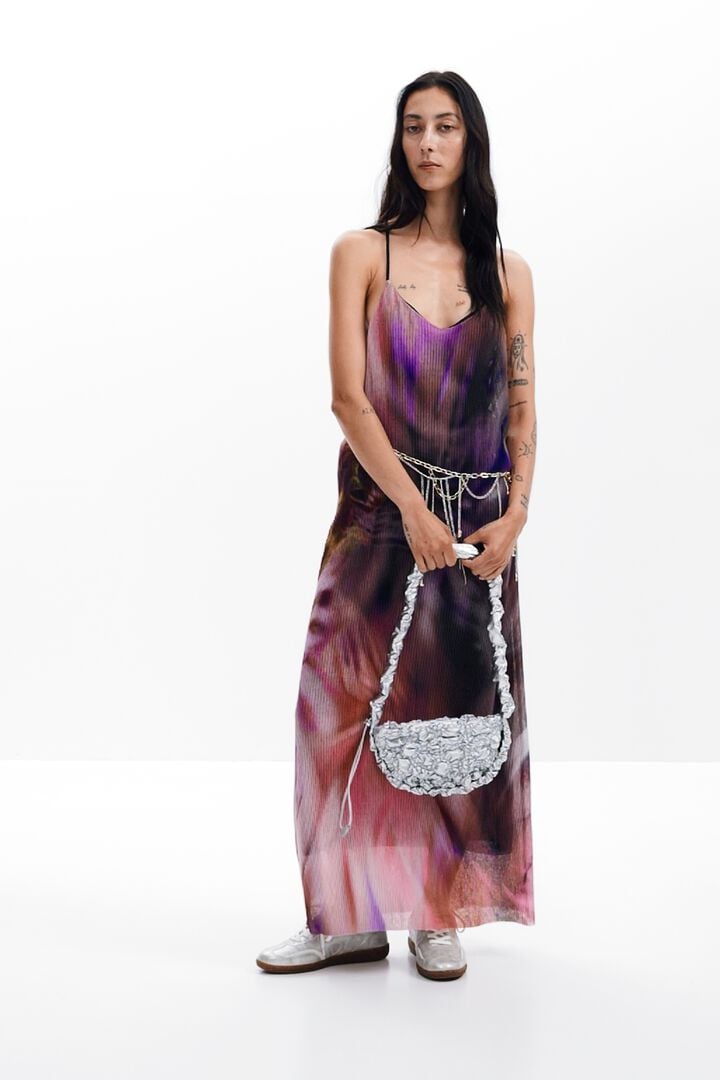 Vestido plisado estampado floral | Desigual