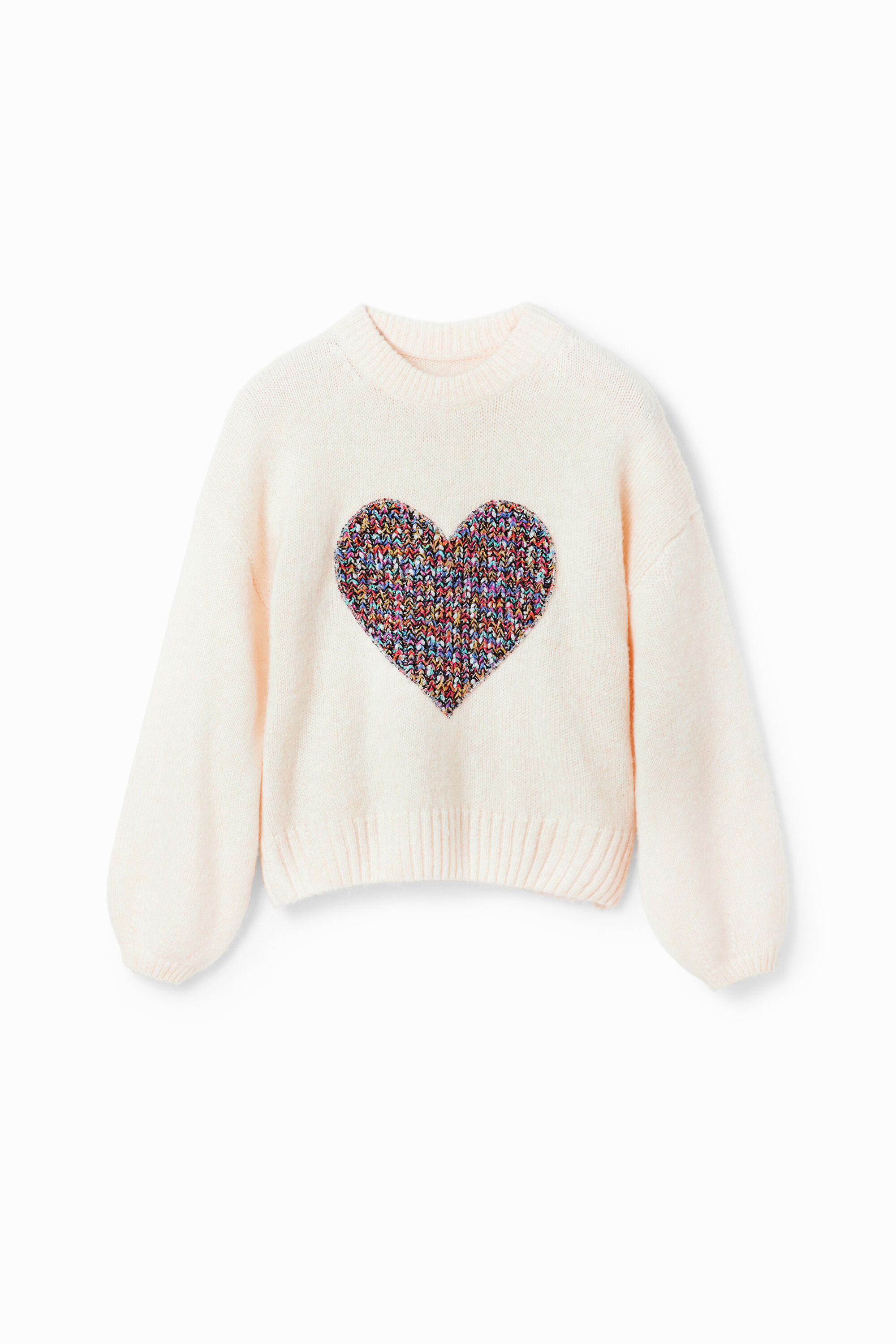 Desigual, Oversize-Pullover Herz, Weiß, S