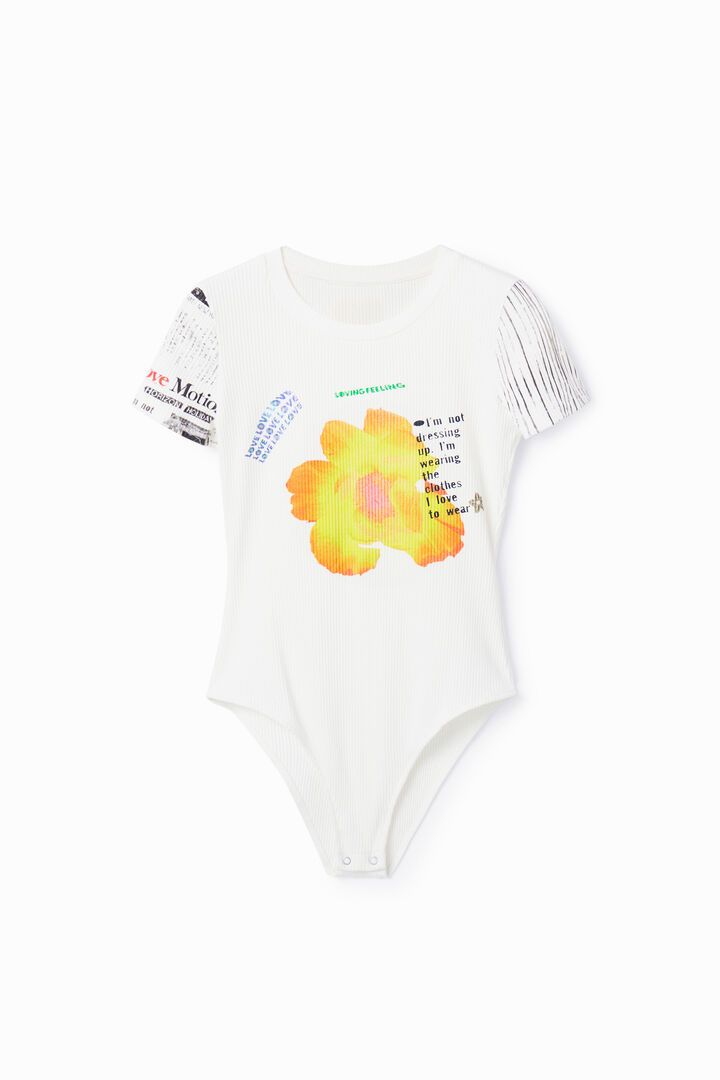 Ribbed print bodysuit | Desigual