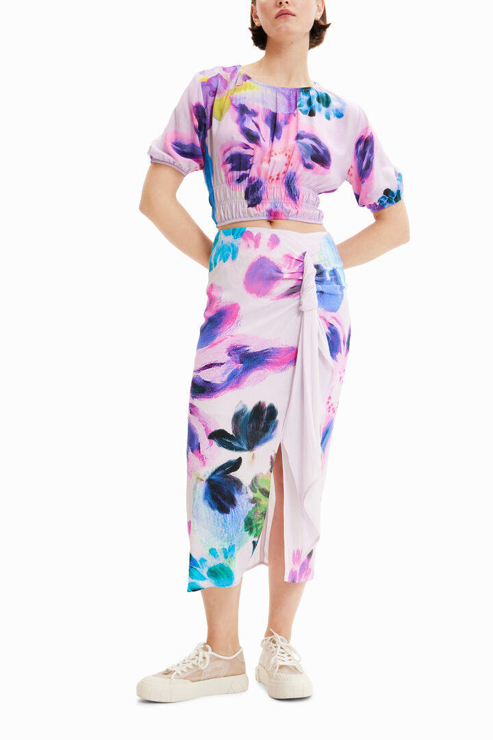 M. Christian Lacroix handkerchief slit midi skirt | Desigual