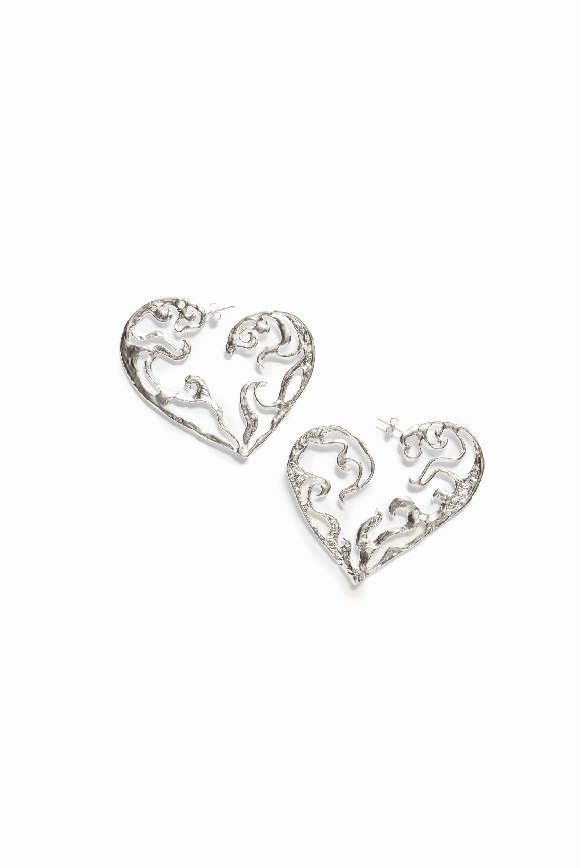 Boucles d'oreilles XL cœur plaquées argent Zalio