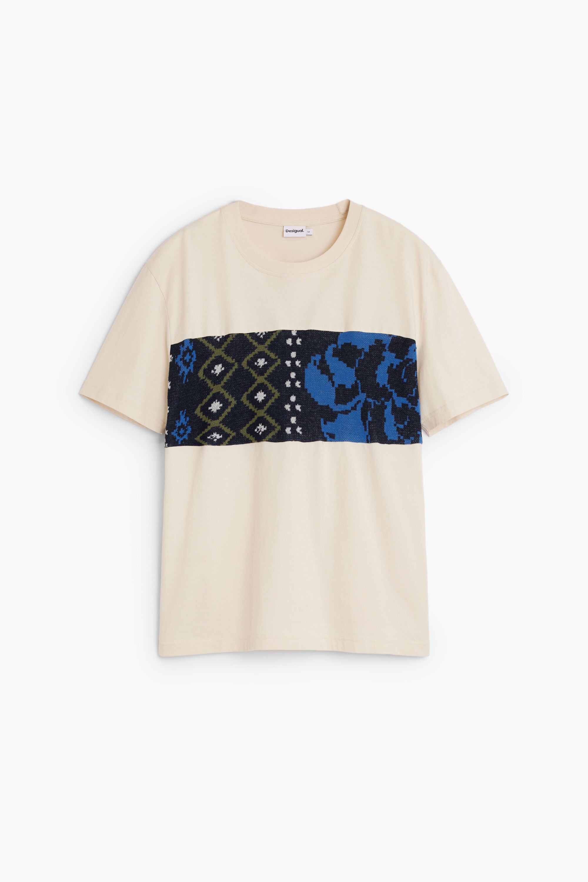 camiseta manga corta estampada, Algodon, Blanco,