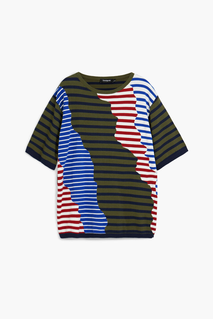 Asymmetric striped T-shirt | Desigual