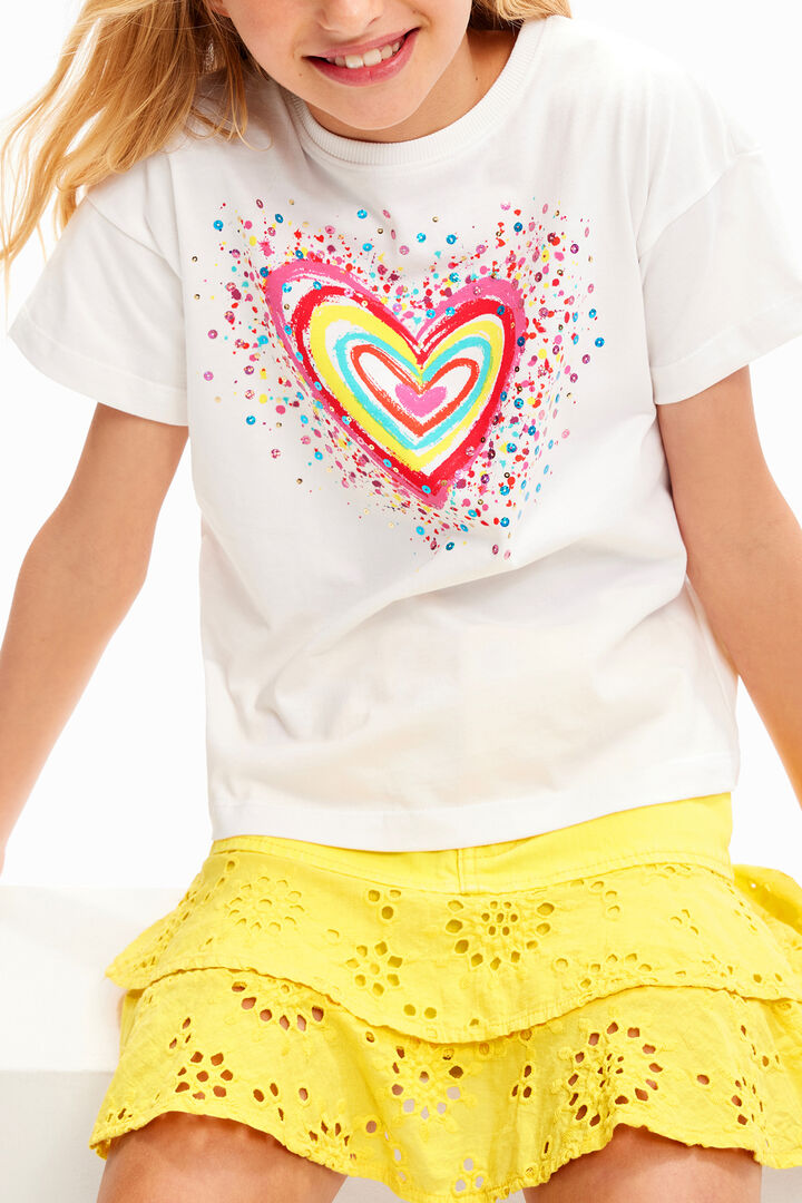 Maglietta cuore  paillettes | Desigual