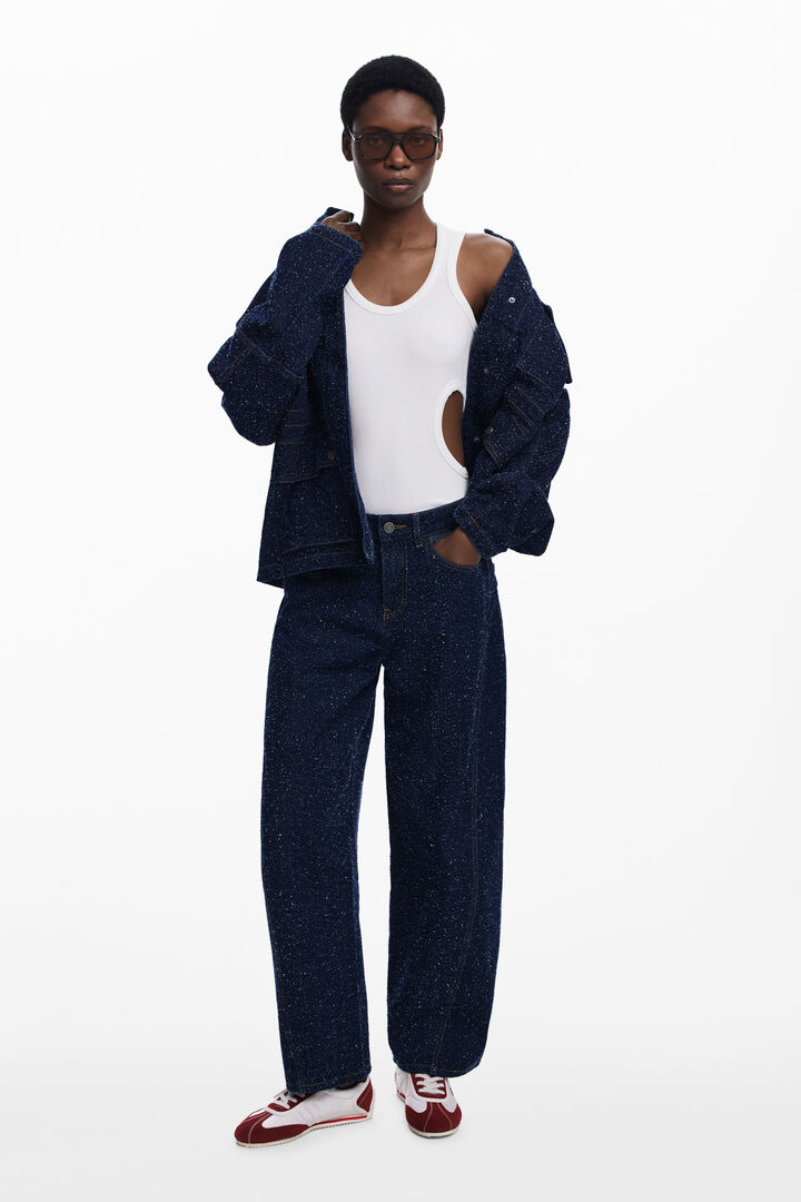 Pantalons texans bicolor