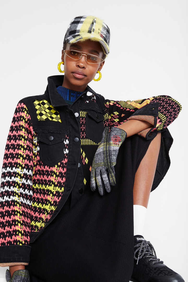 Gants tartan brodés | Desigual