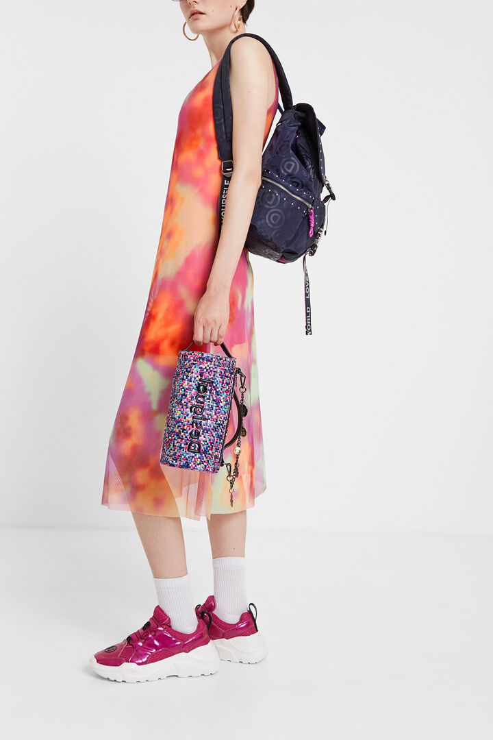 Tie-dye double layer flared dress | Desigual