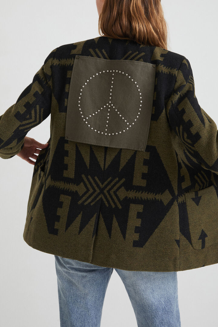 Slim wool print blazer | Desigual