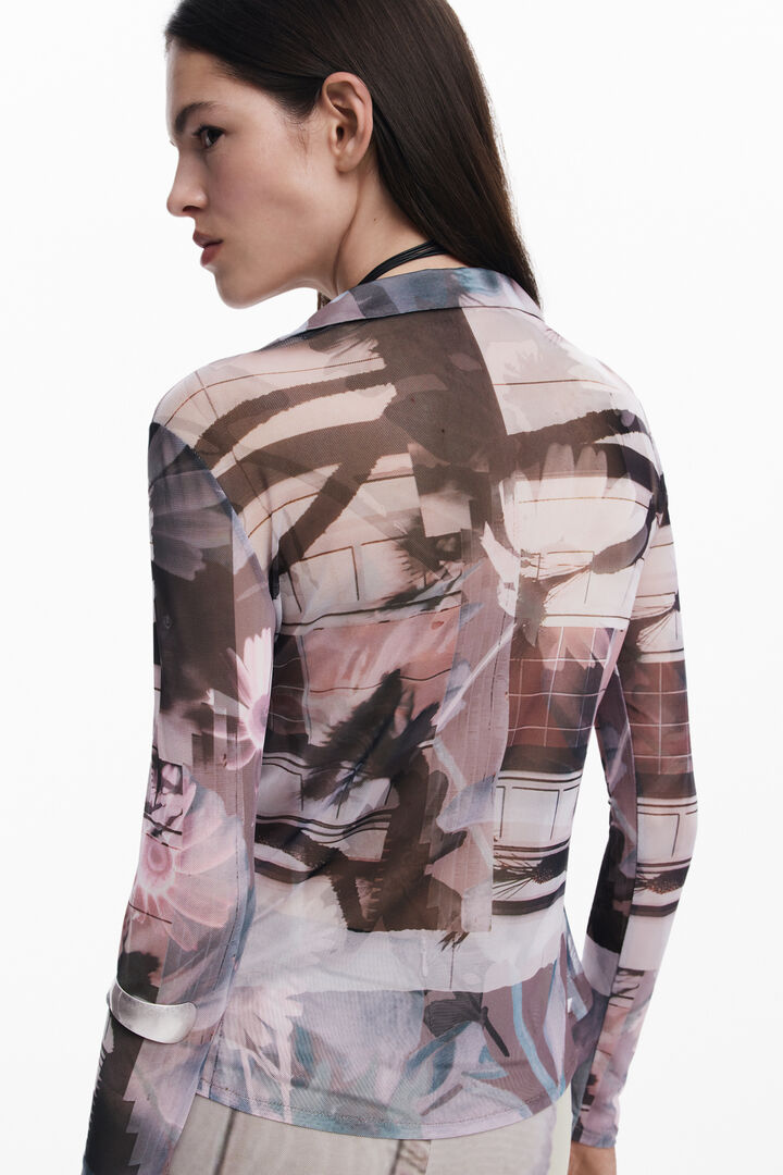 Buttoned tulle T-shirt | Desigual