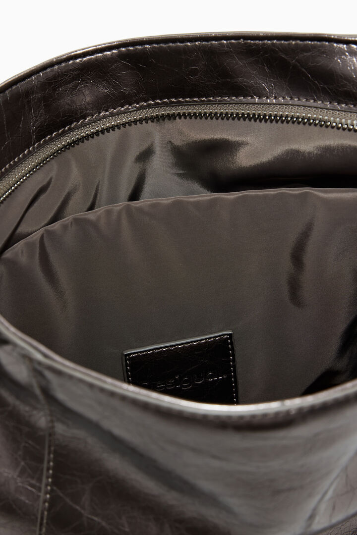 Metallic backpack with large logo | Desigual