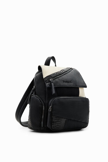 Mochila mediana patch textura | Desigual