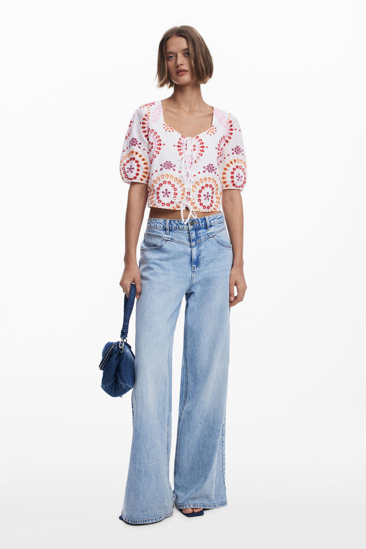 Blusa estampada com laços Boho | Desigual