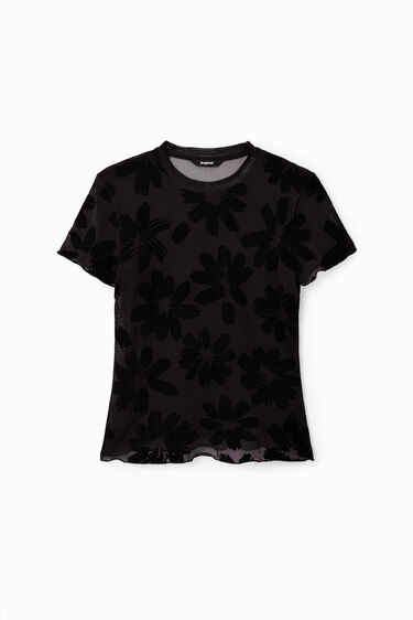 Camiseta tul flores devoré | Desigual