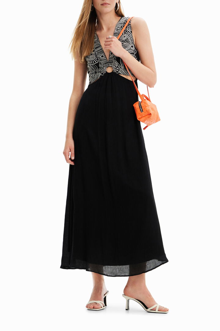 Abito lungo cut-out ricamato | Desigual