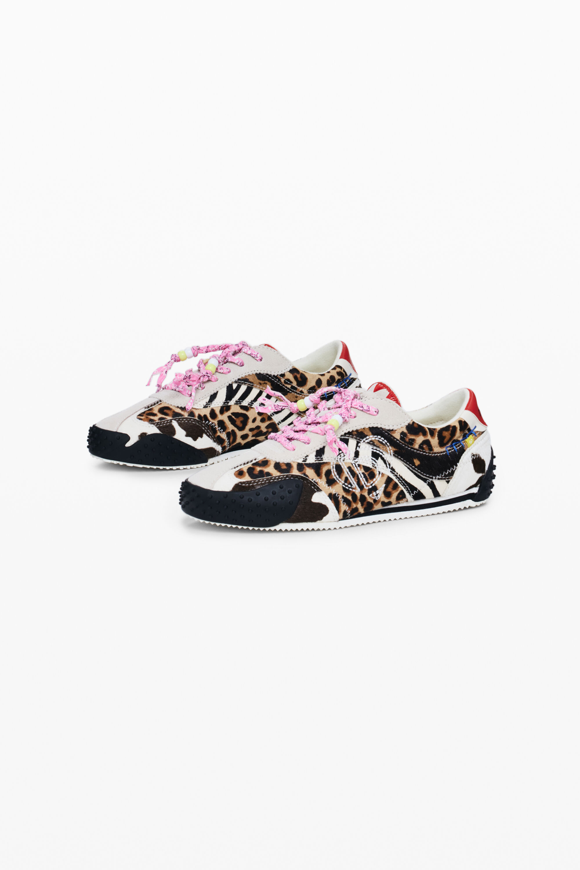 Buty sportowe patchwork z nadrukiem zwierzęcym