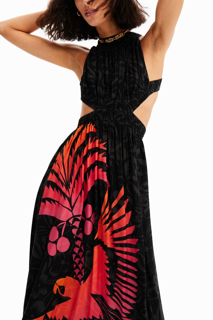 Vestit midi cut-outs tropical | Desigual