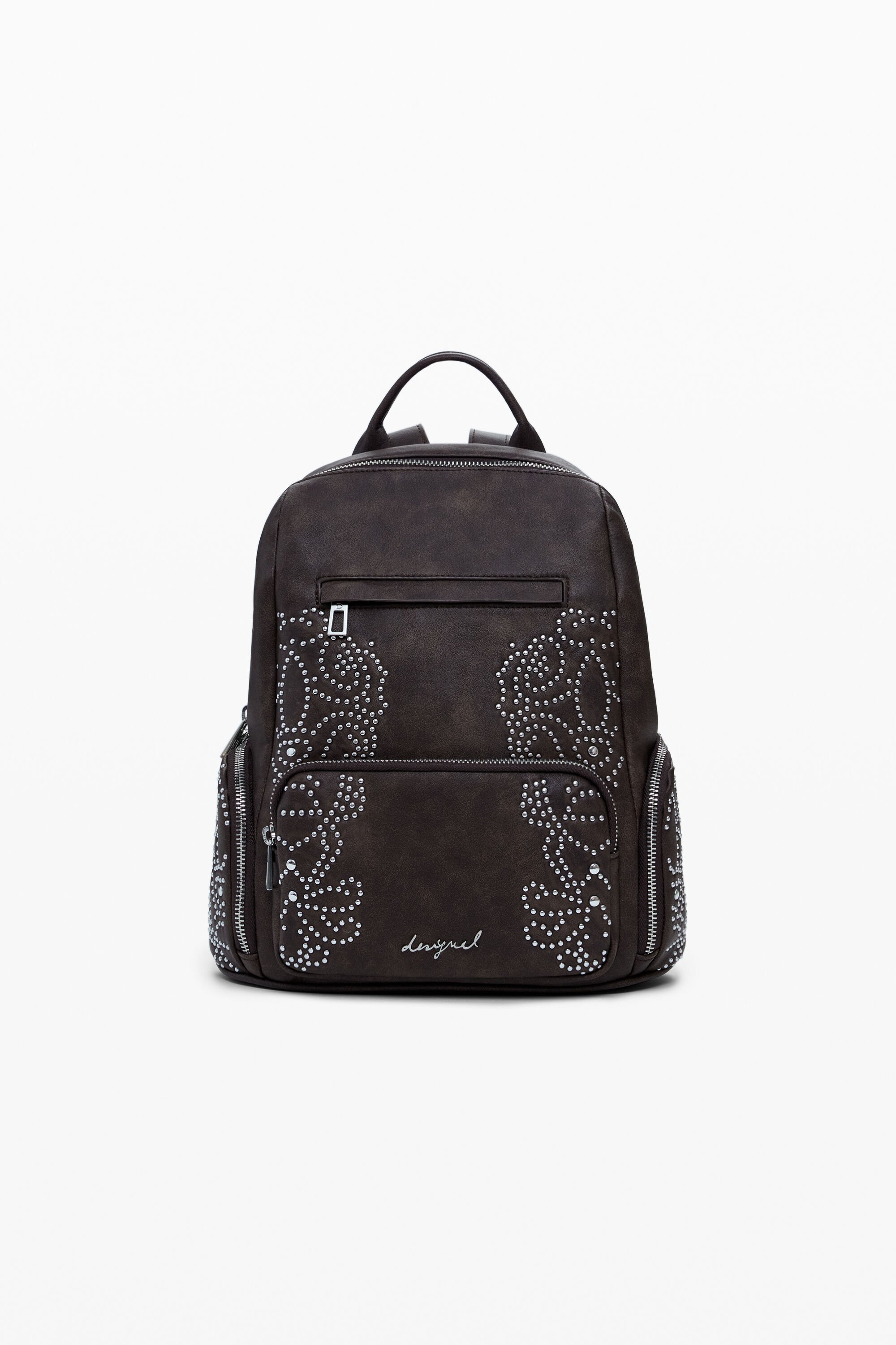 Kleiner Rucksack mit Nieten und Taschen