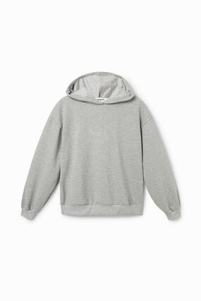 Hooded plush sweatshirt