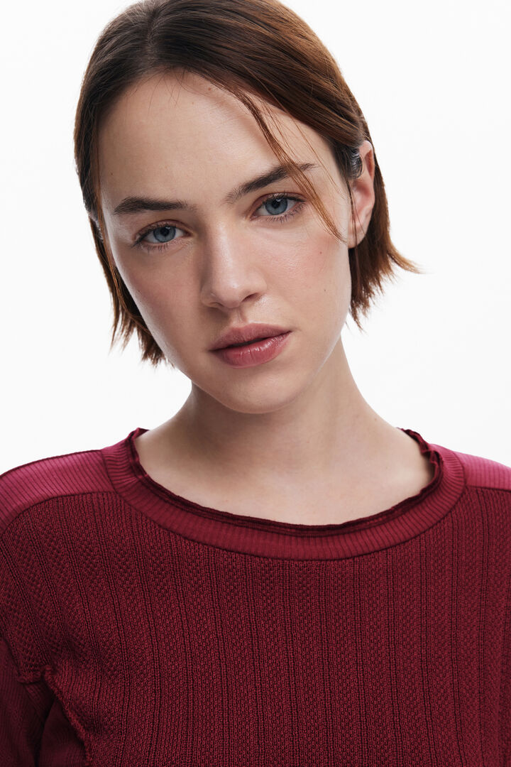 T-shirt en coton coutures | Desigual