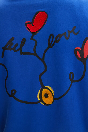 Sweat-shirt capuche message brodé | Desigual