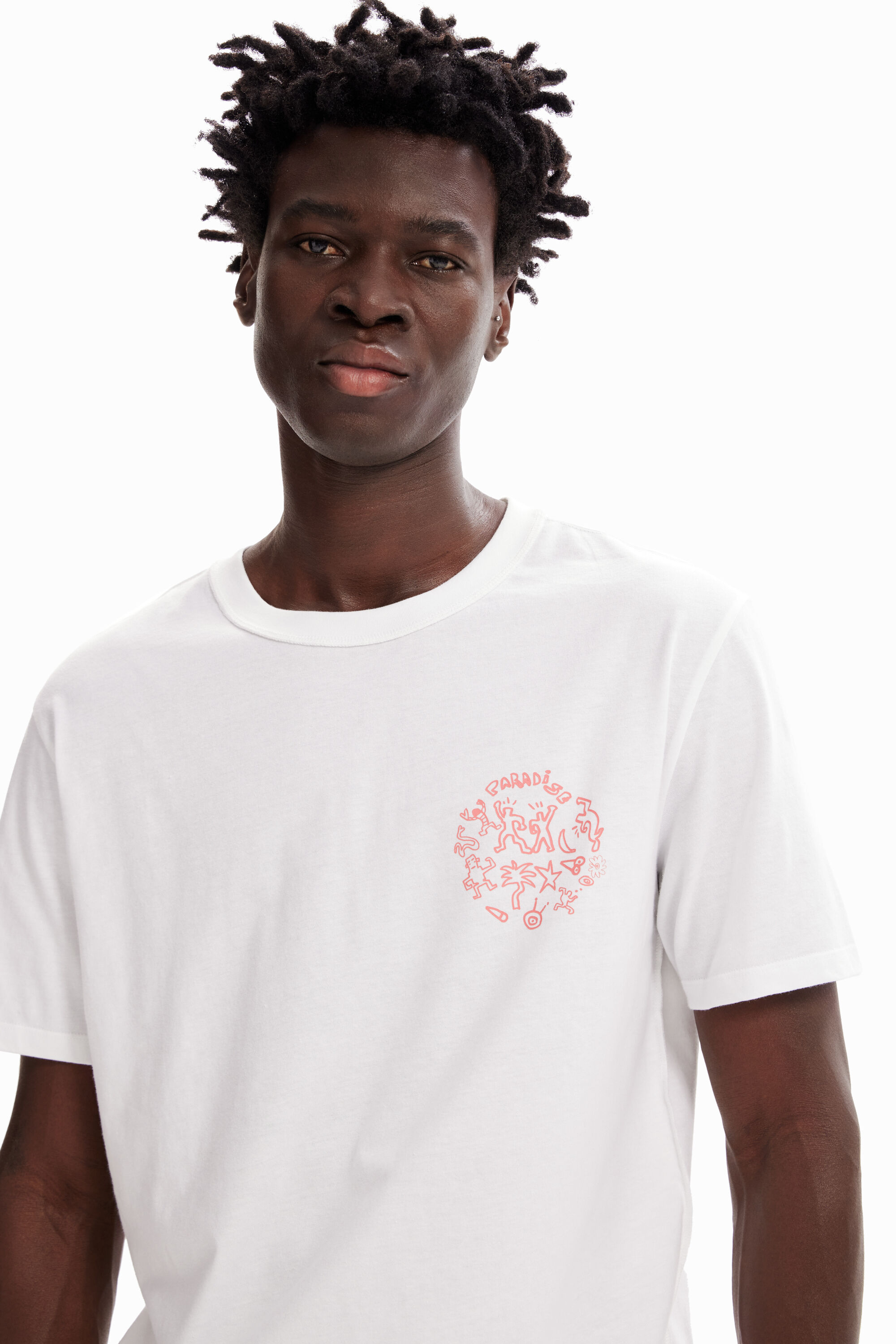 Shop Desigual Short-sleeve Paradise T-shirt In White