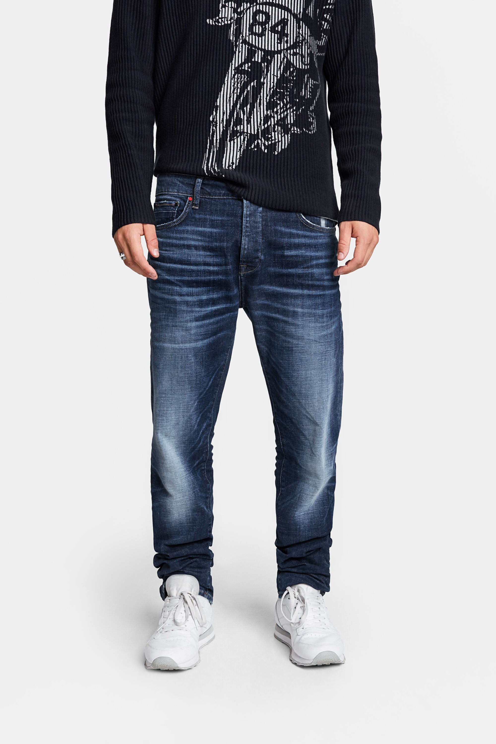即日配達☆クリアランス【Desigual】ストレッチスリムジーンズ Desigual ジーンズ デニム デニムパンツ パッチワークデザイン