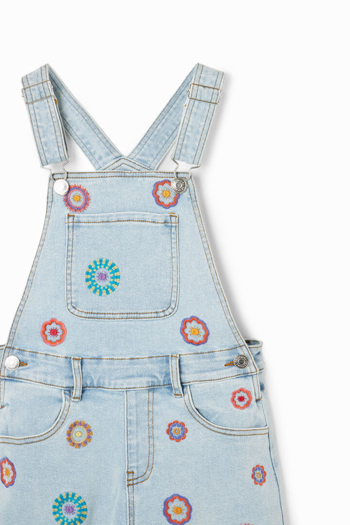 Embroidered denim dungarees | Desigual