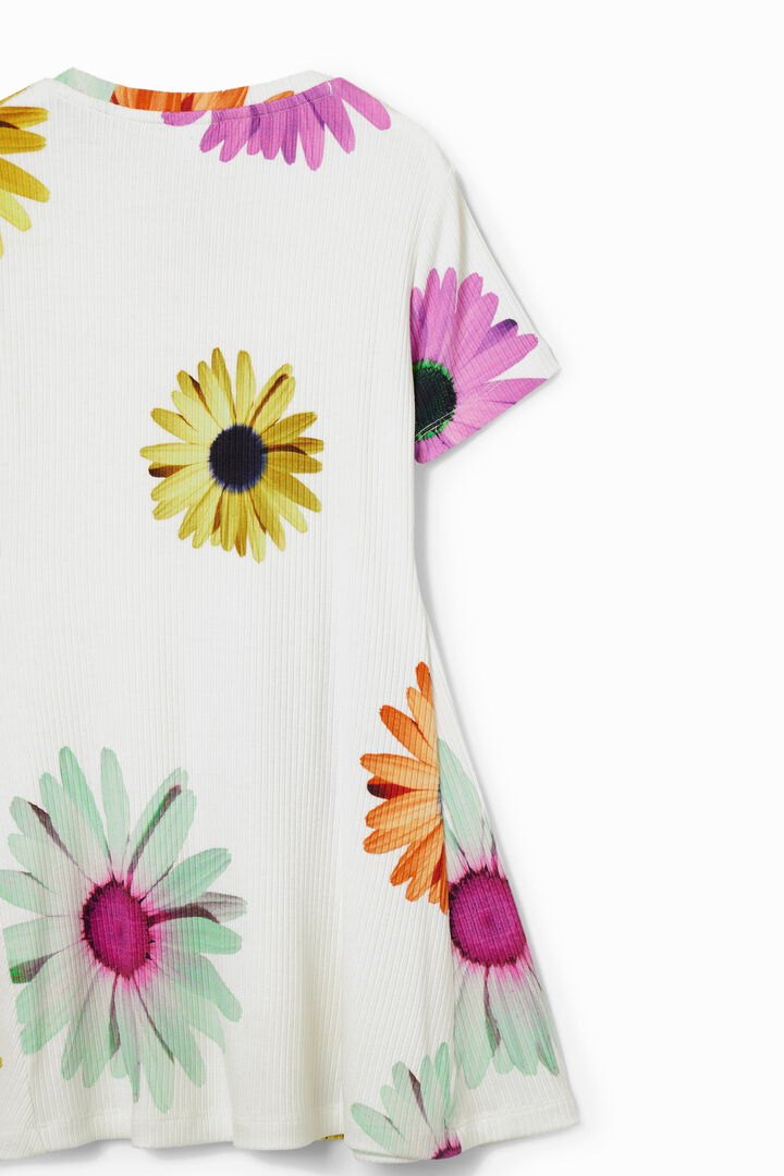 Short ribbed daisy dress | Desigual