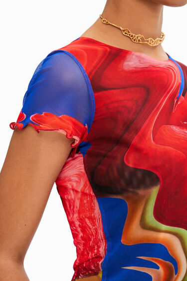 Camiseta corta tul marmoleado | Desigual