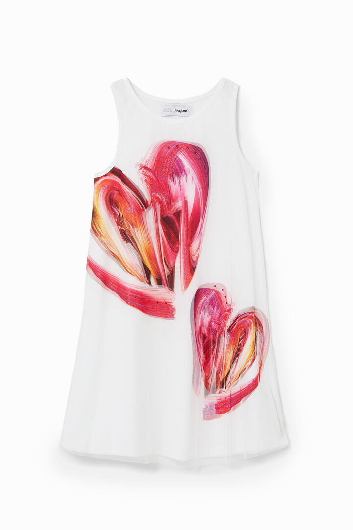 Vestido corto capa tul frontal | Desigual