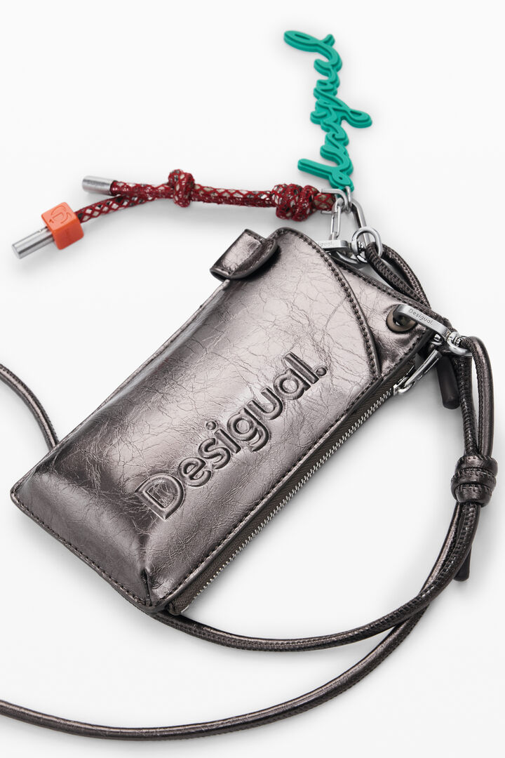 Porta móvil logo 3D metalizado mediano | Desigual