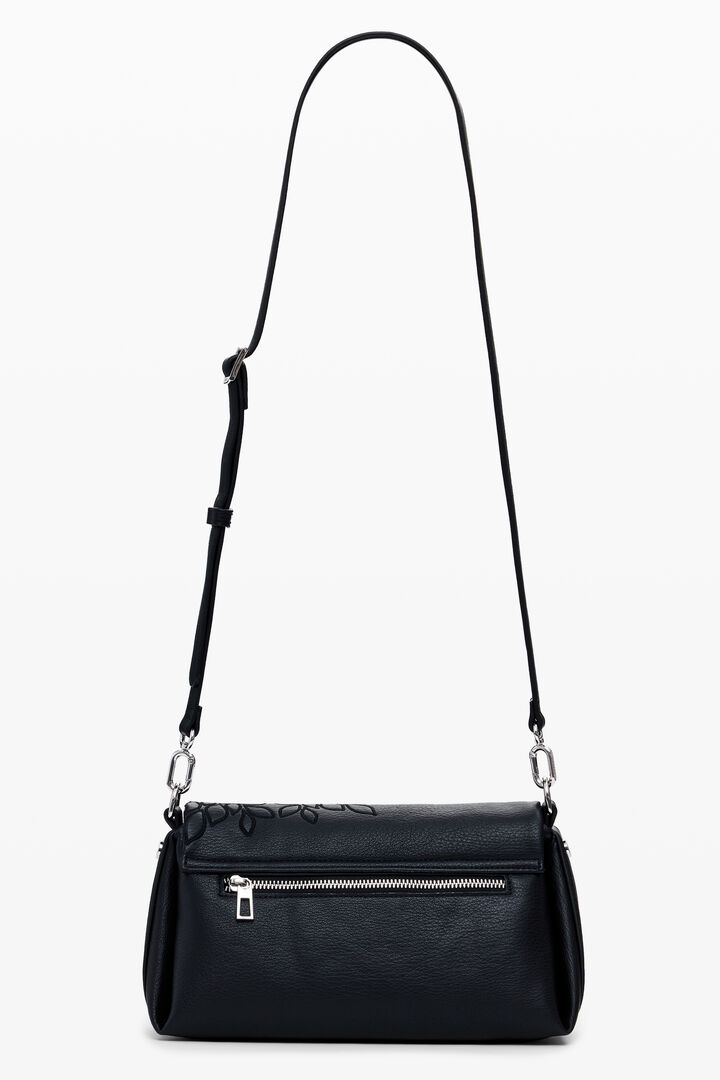 Bolso bandolera efecto piel bordados mediano | Desigual