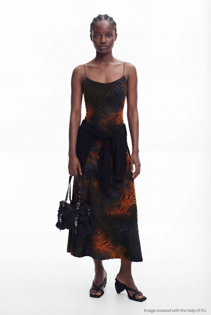 2-in-1 dress with animal print | Desigual