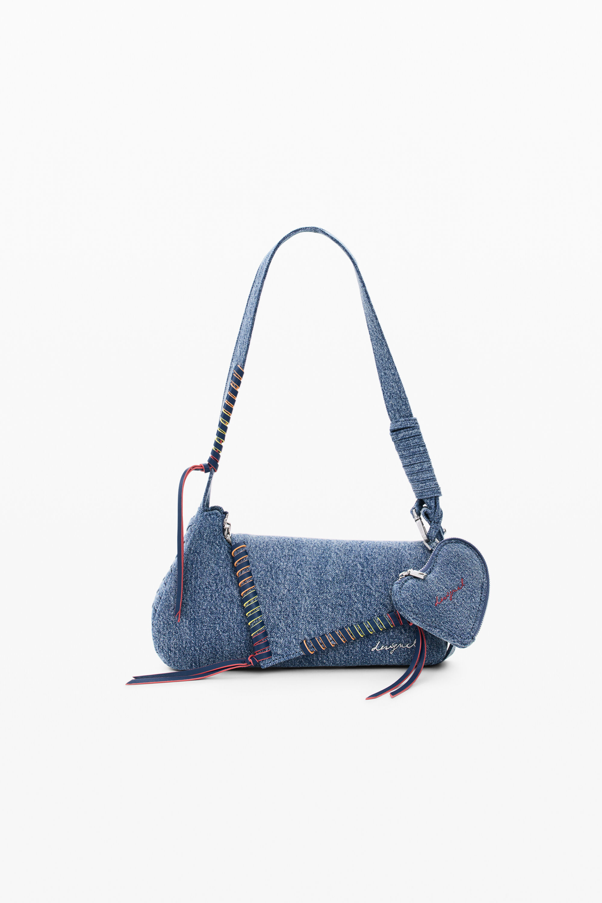 Bolso mediano denim corazón - BLUE - U