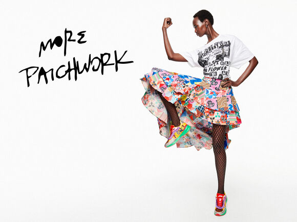 Falda asimétrica patchwork Johnson Hartig