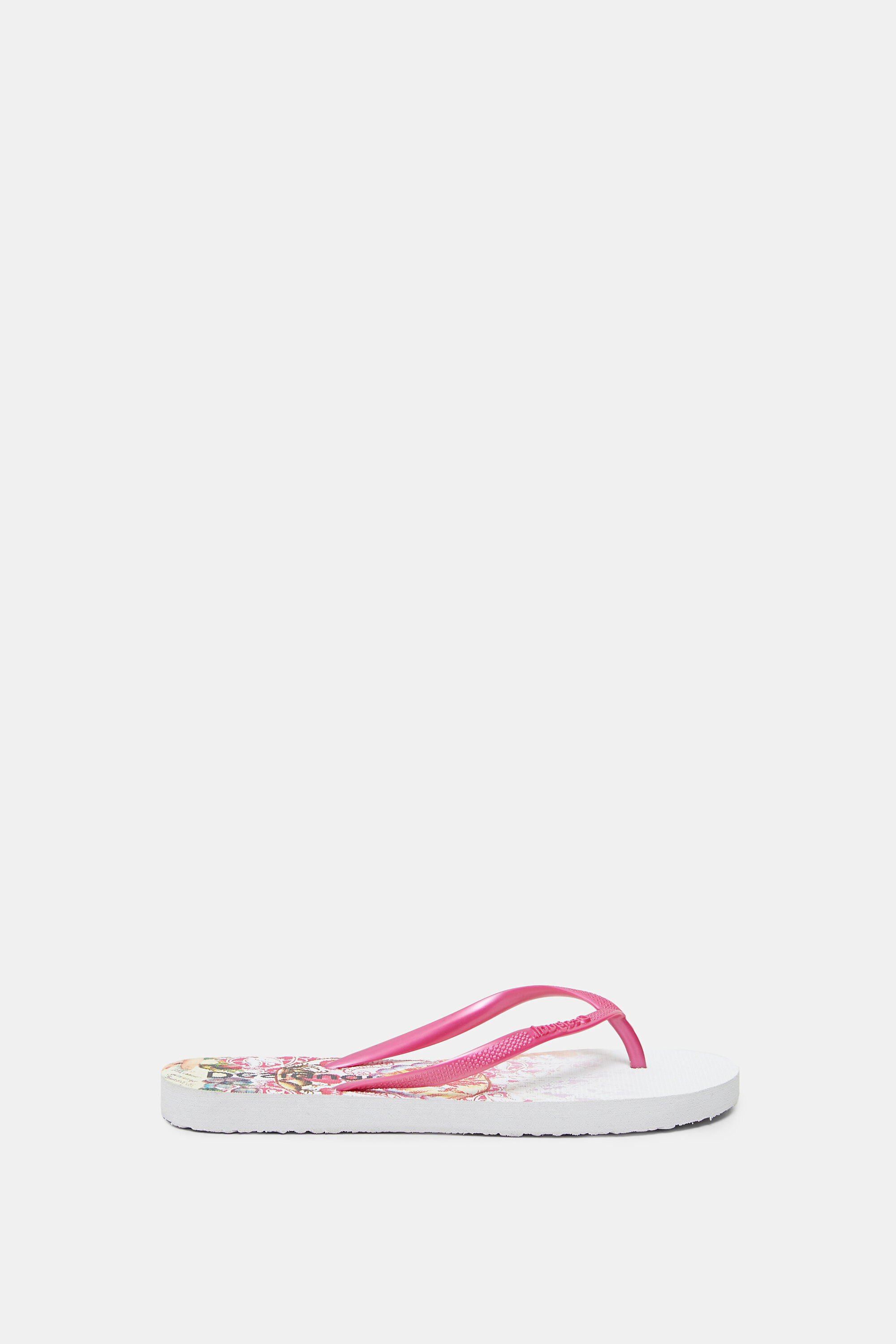 Fuchsia bathing flip flops printed sole Desigual