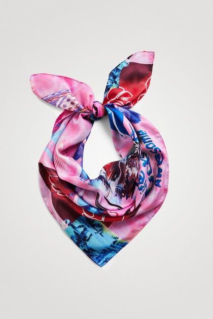 Rectangular digital patchwork foulard
