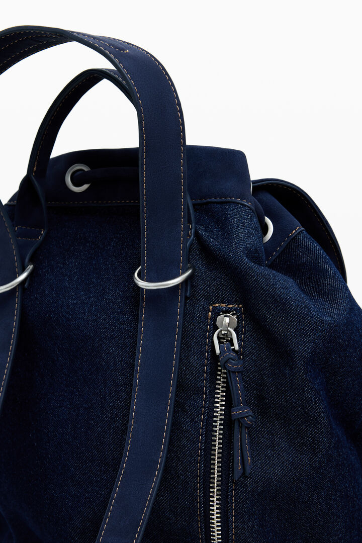 Medium convertible denim bucket backpack | Desigual