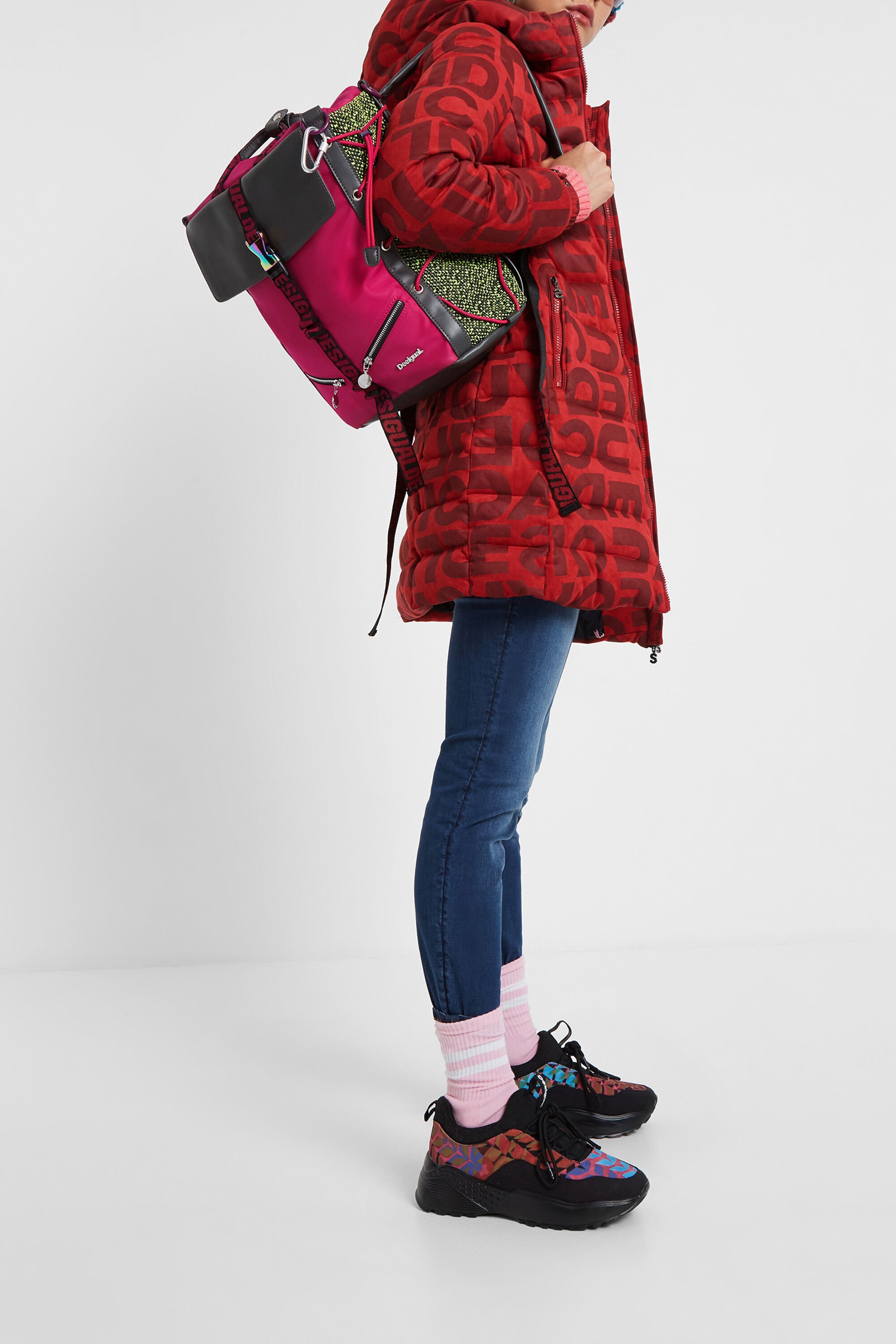 Long padded jacket letters